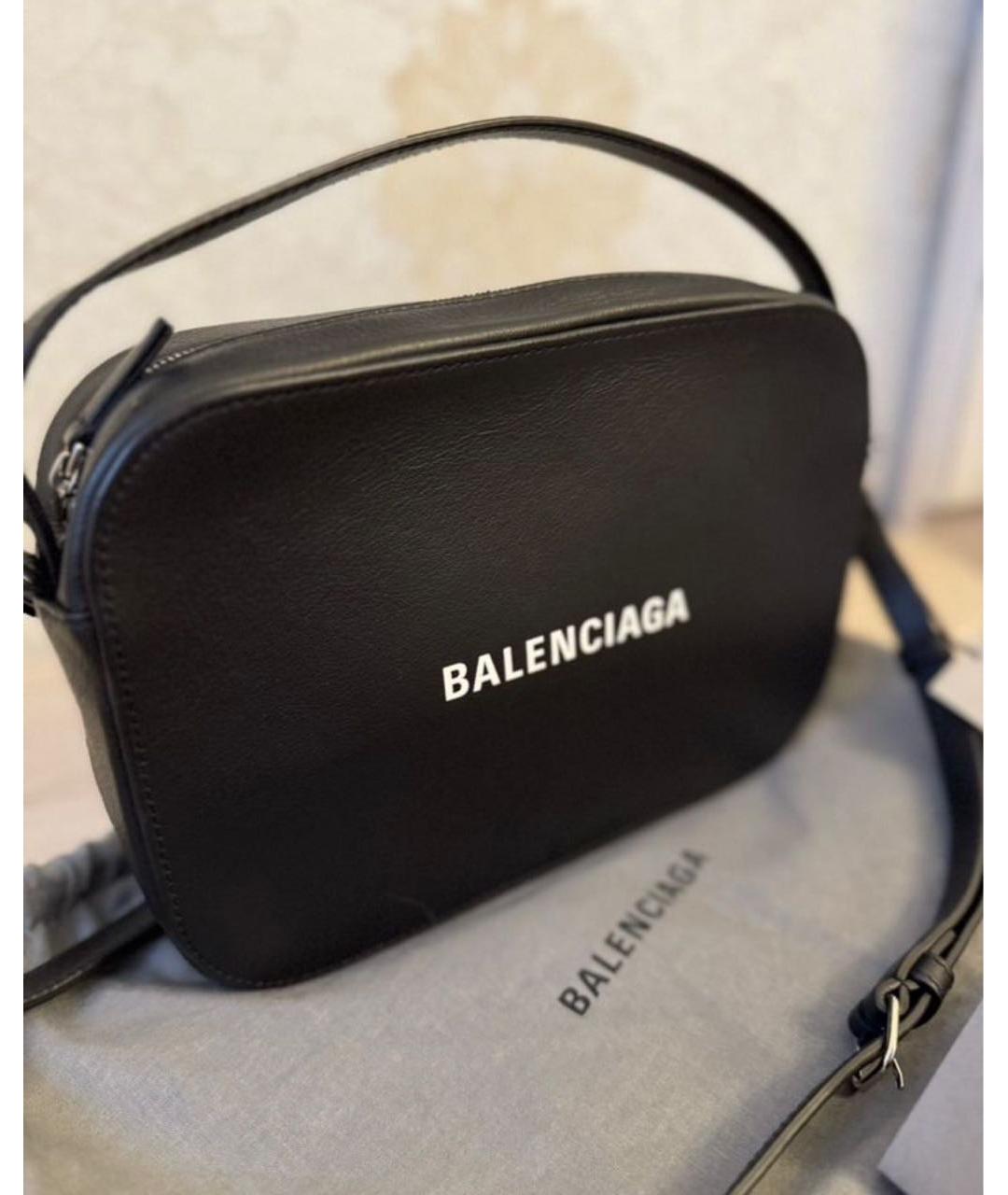 BALENCIAGA Черная кожаная сумка через плечо, фото 2