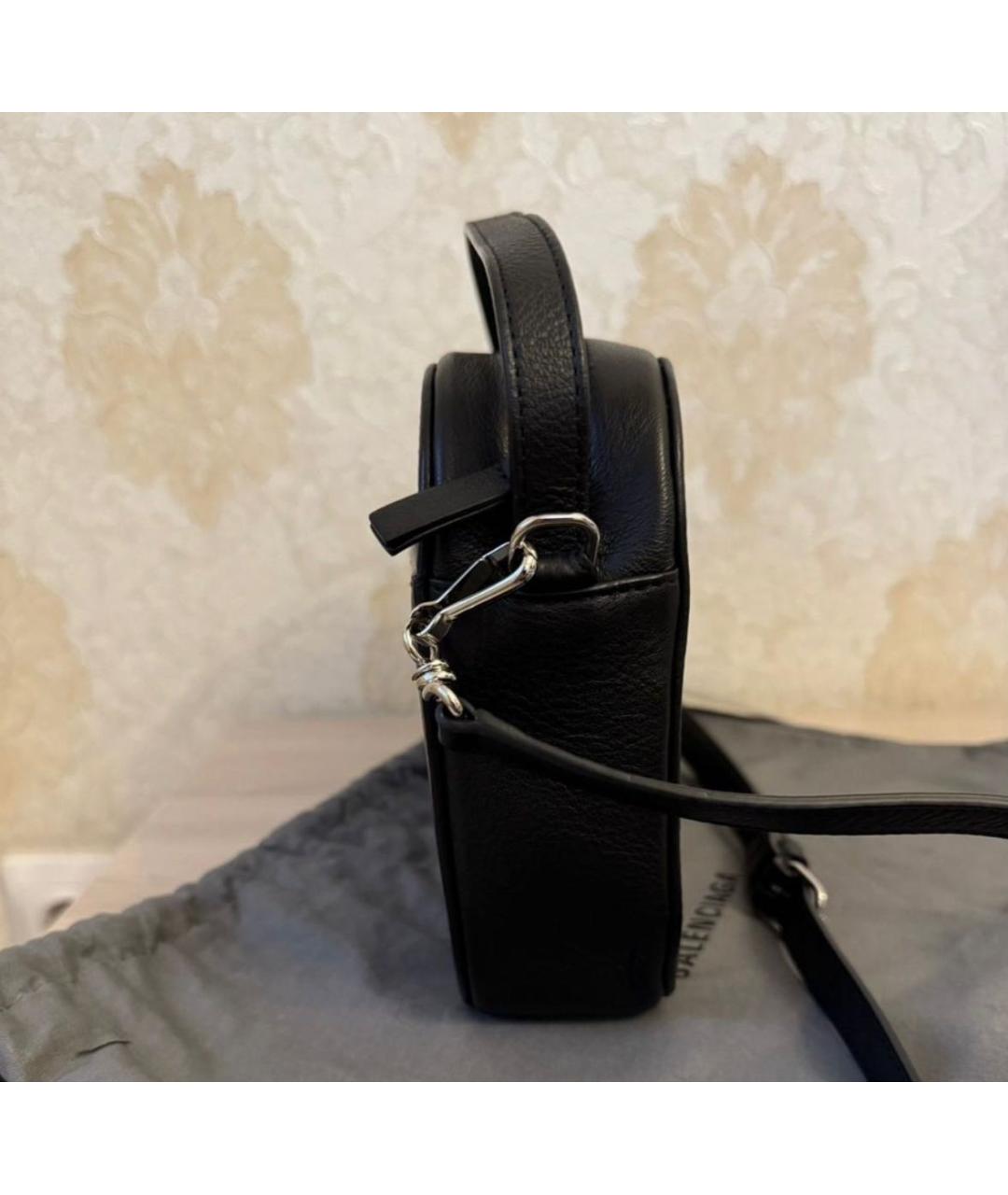 BALENCIAGA Черная кожаная сумка через плечо, фото 5
