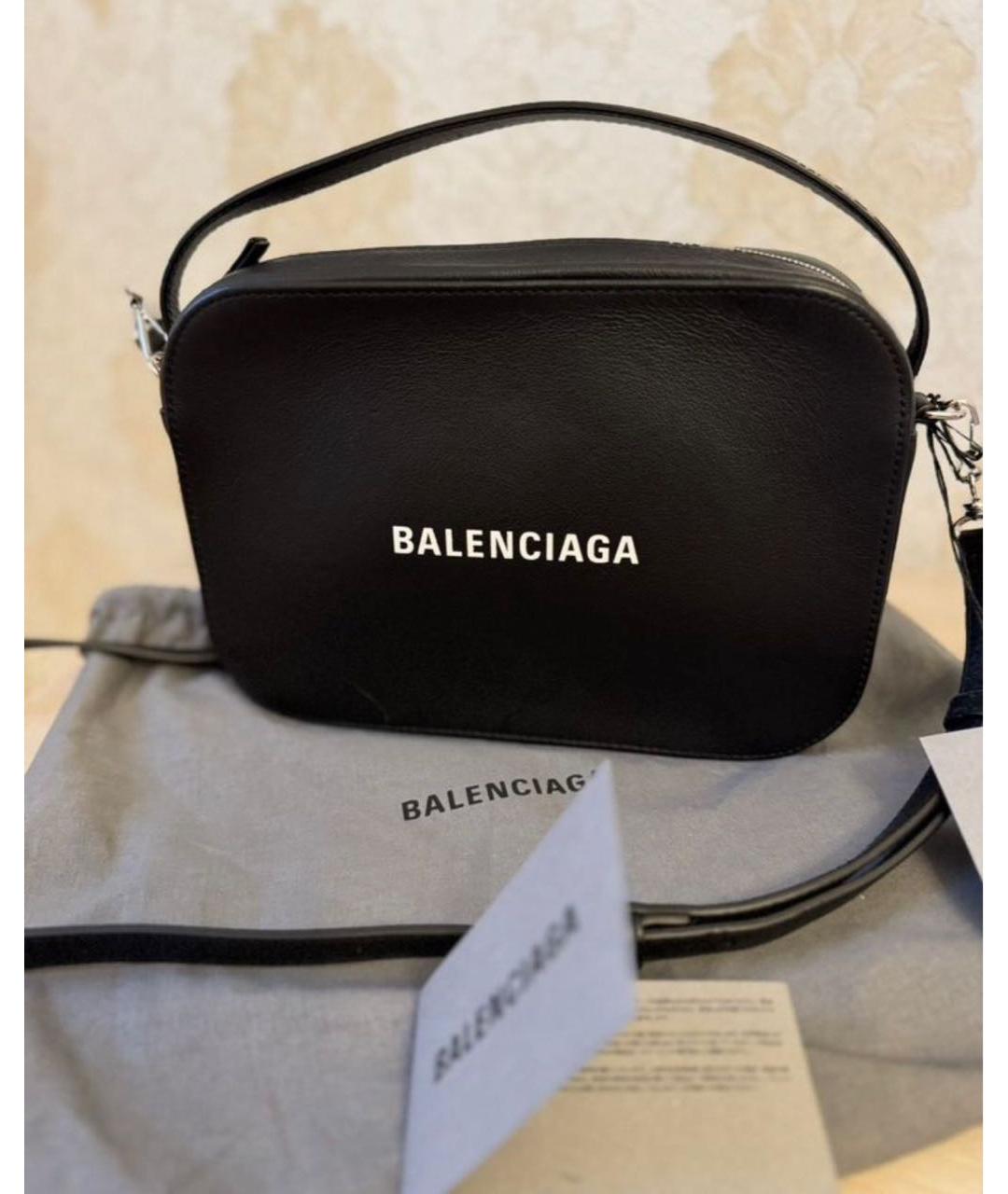 BALENCIAGA Черная кожаная сумка через плечо, фото 9