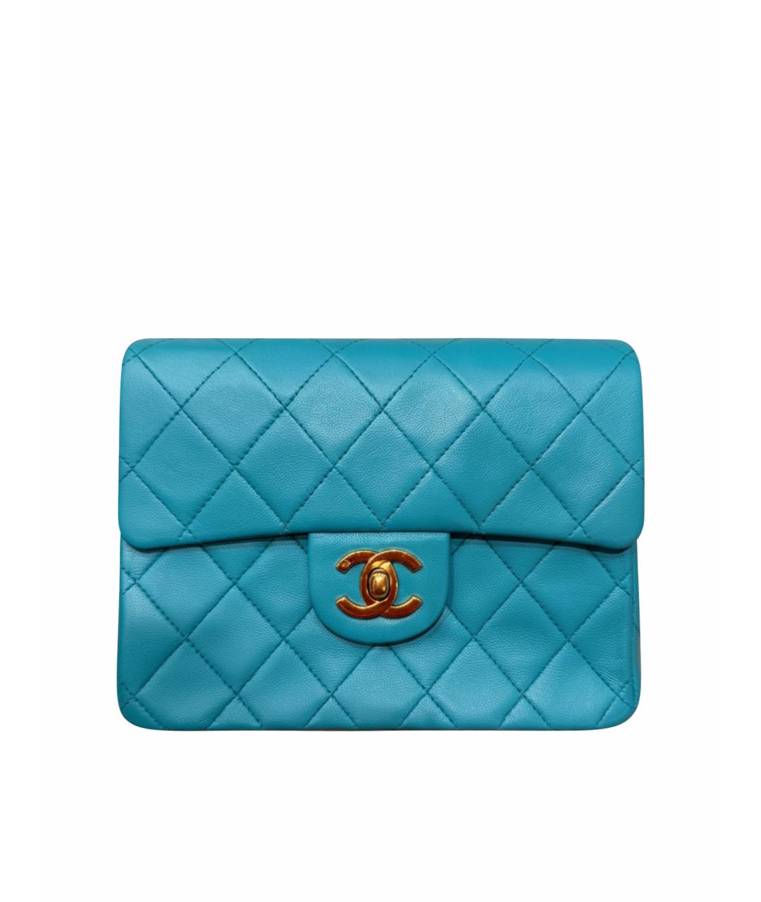 CHANEL Бирюзовая кожаная сумка через плечо, фото 1