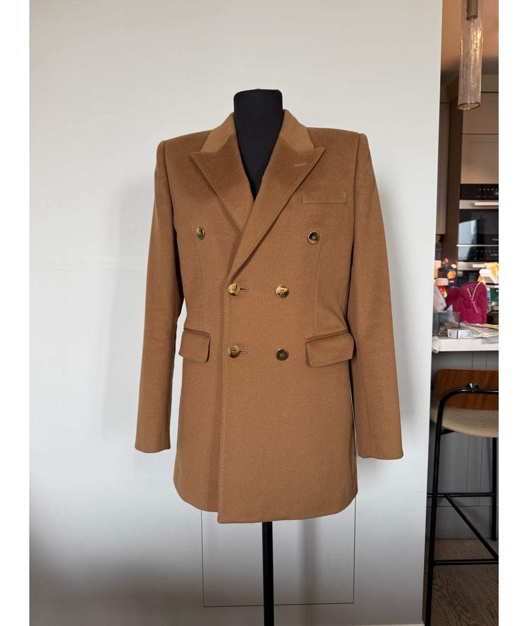 SAINT LAURENT Коричневый шерстяной жакет/пиджак, фото 5