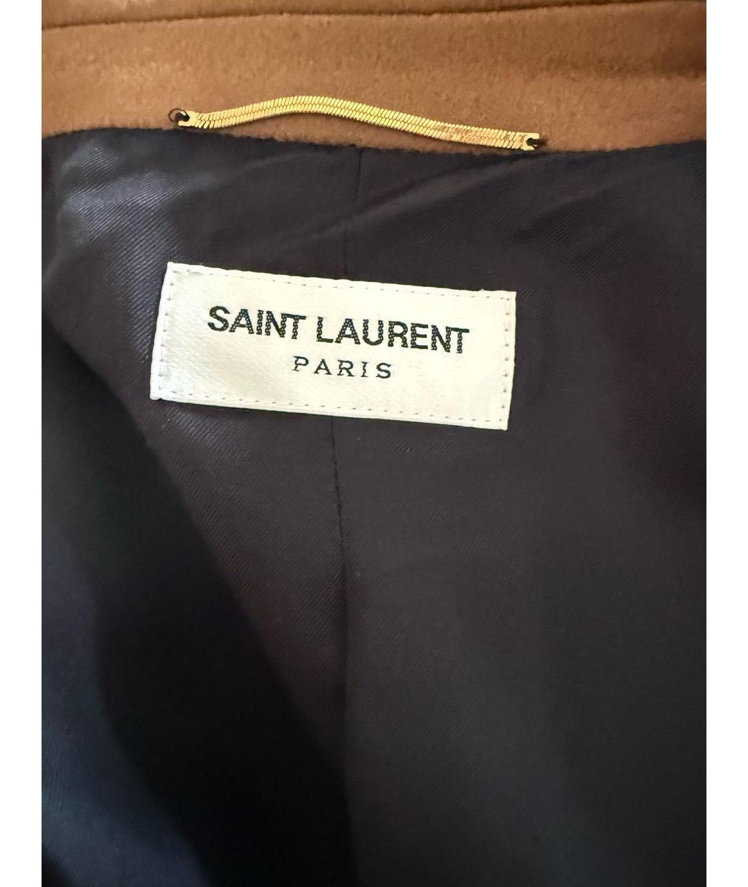 SAINT LAURENT Коричневый шерстяной жакет/пиджак, фото 3