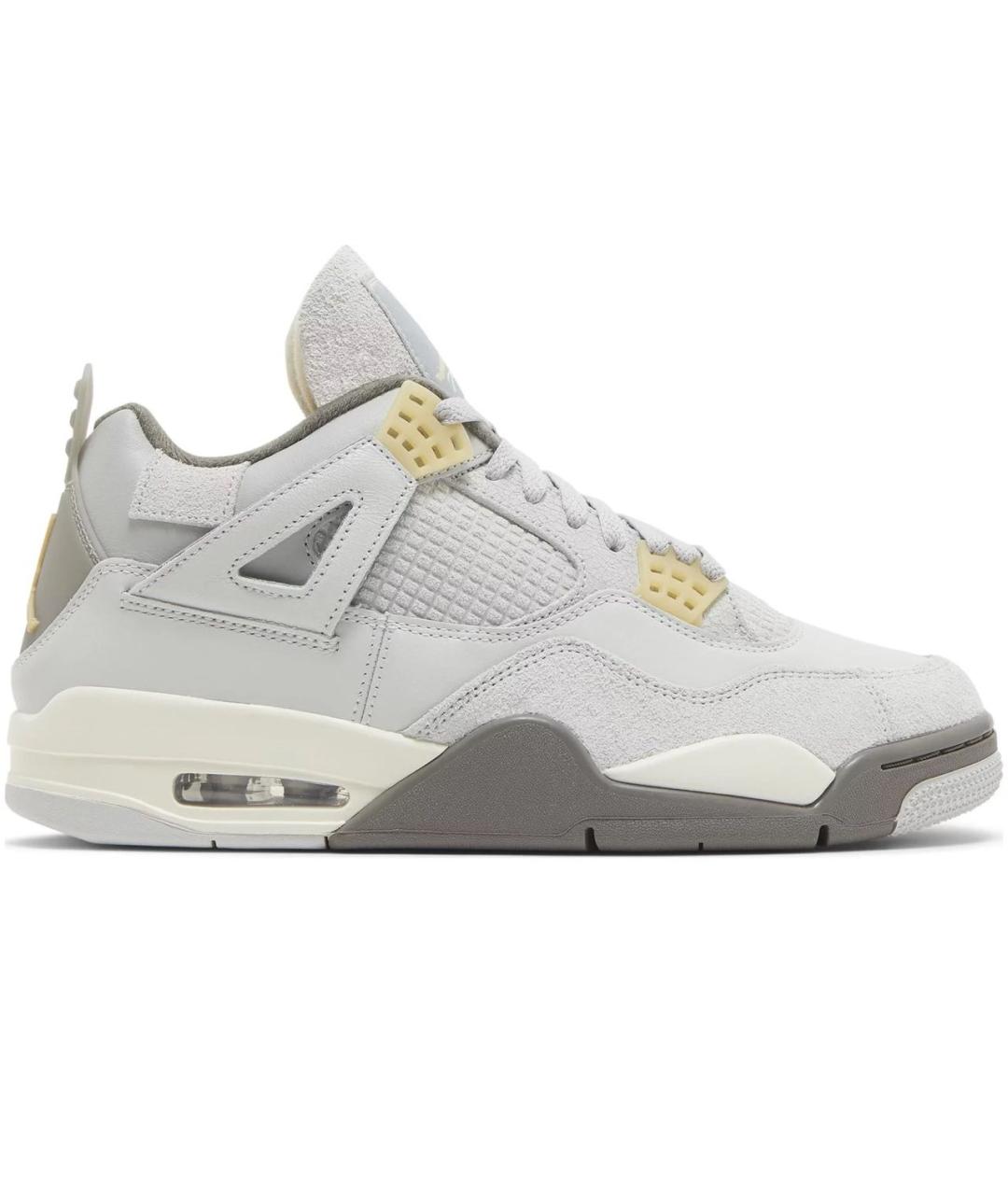 JORDAN Серые кожаные низкие кроссовки / кеды, фото 1