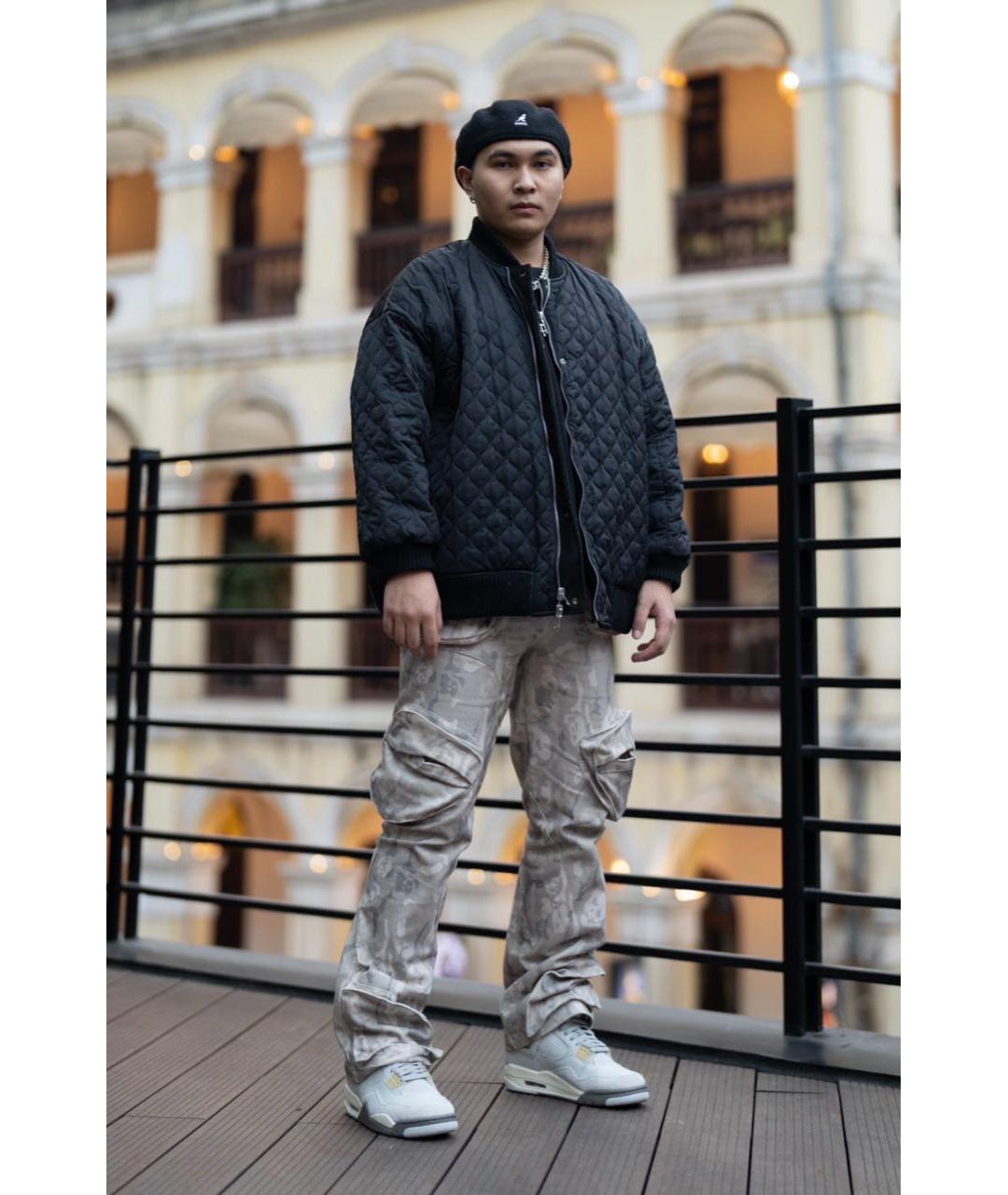 JORDAN Серые кожаные низкие кроссовки / кеды, фото 2