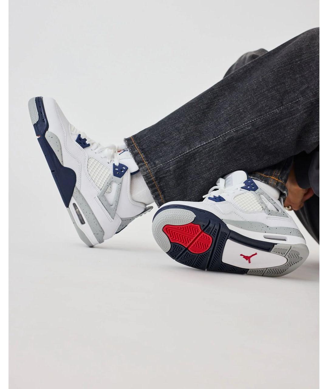 JORDAN Белые кожаные низкие кроссовки / кеды, фото 2