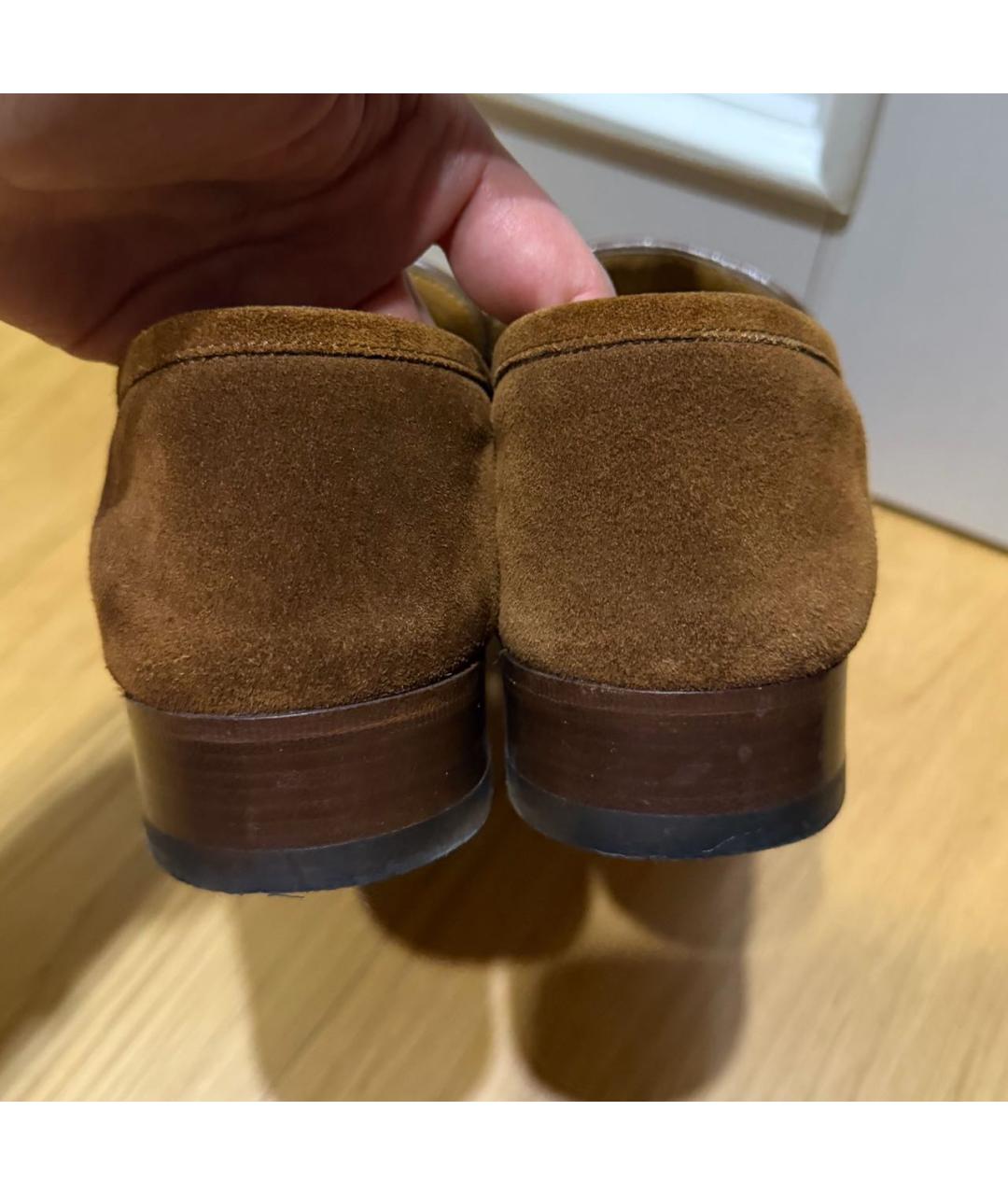 GUCCI Коричневые замшевые лоферы, фото 4