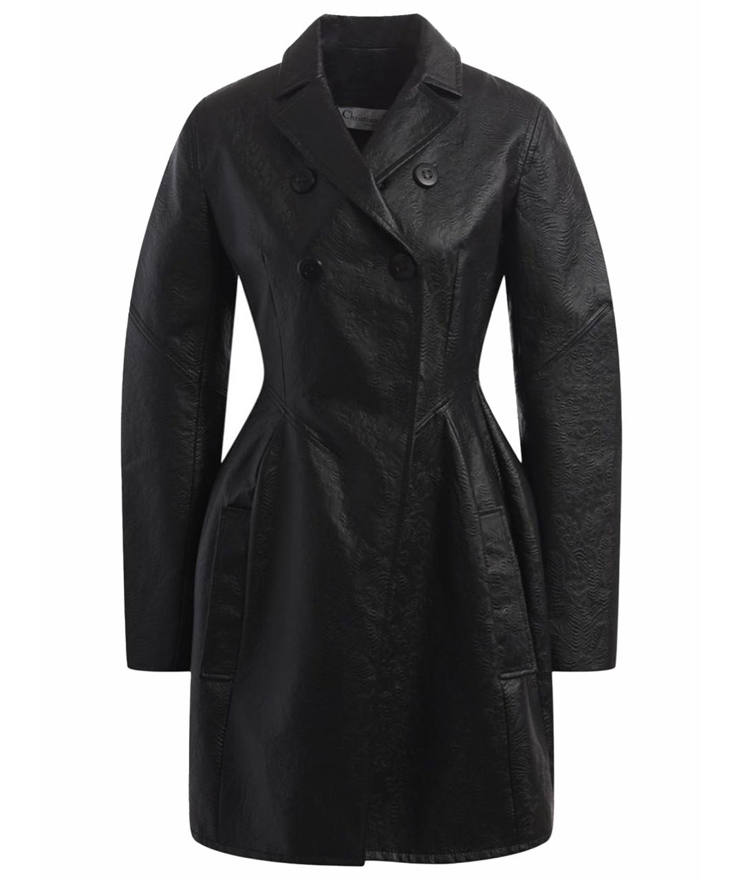CHRISTIAN DIOR Черный кожаный тренч/плащ, фото 1