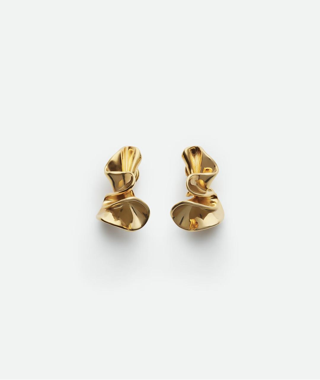 BOTTEGA VENETA Золотые серебряные серьги, фото 3