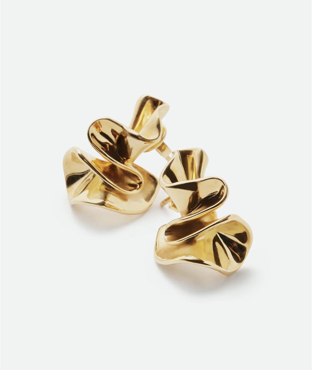 BOTTEGA VENETA Золотые серебряные серьги, фото 5