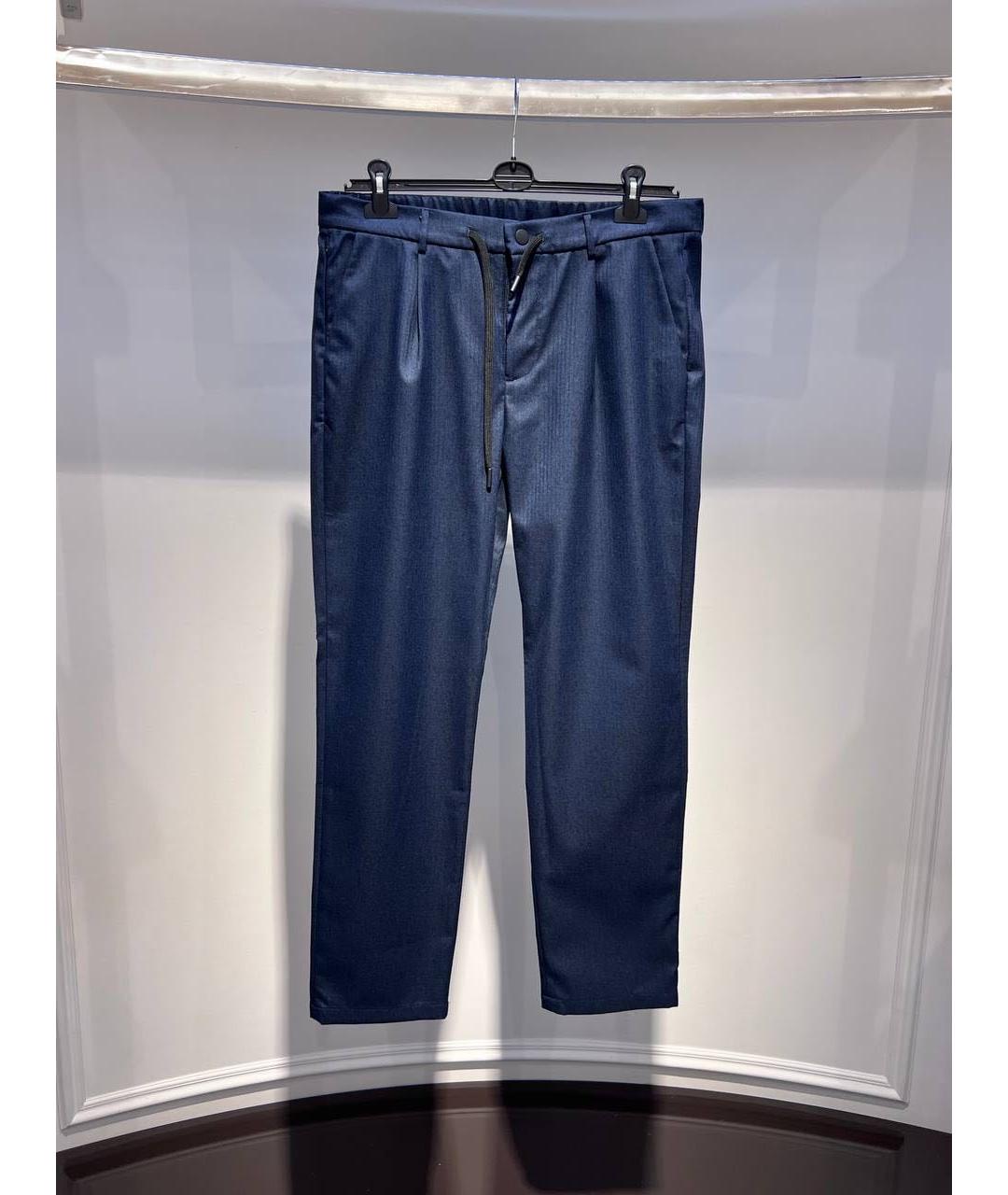 MC2 SAINT BARTH Темно-синие полиэстеровые классические брюки, фото 2