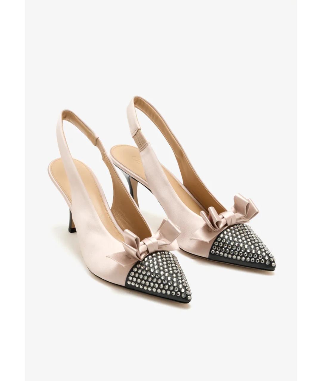 CHLOE Розовые текстильные туфли, фото 4