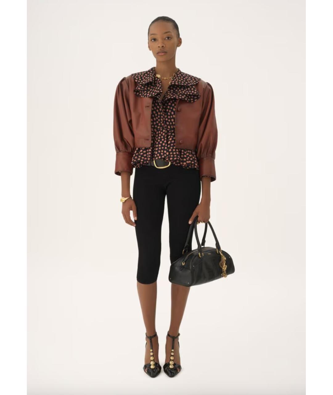 CHLOE Черная кожаная сумка тоут, фото 7