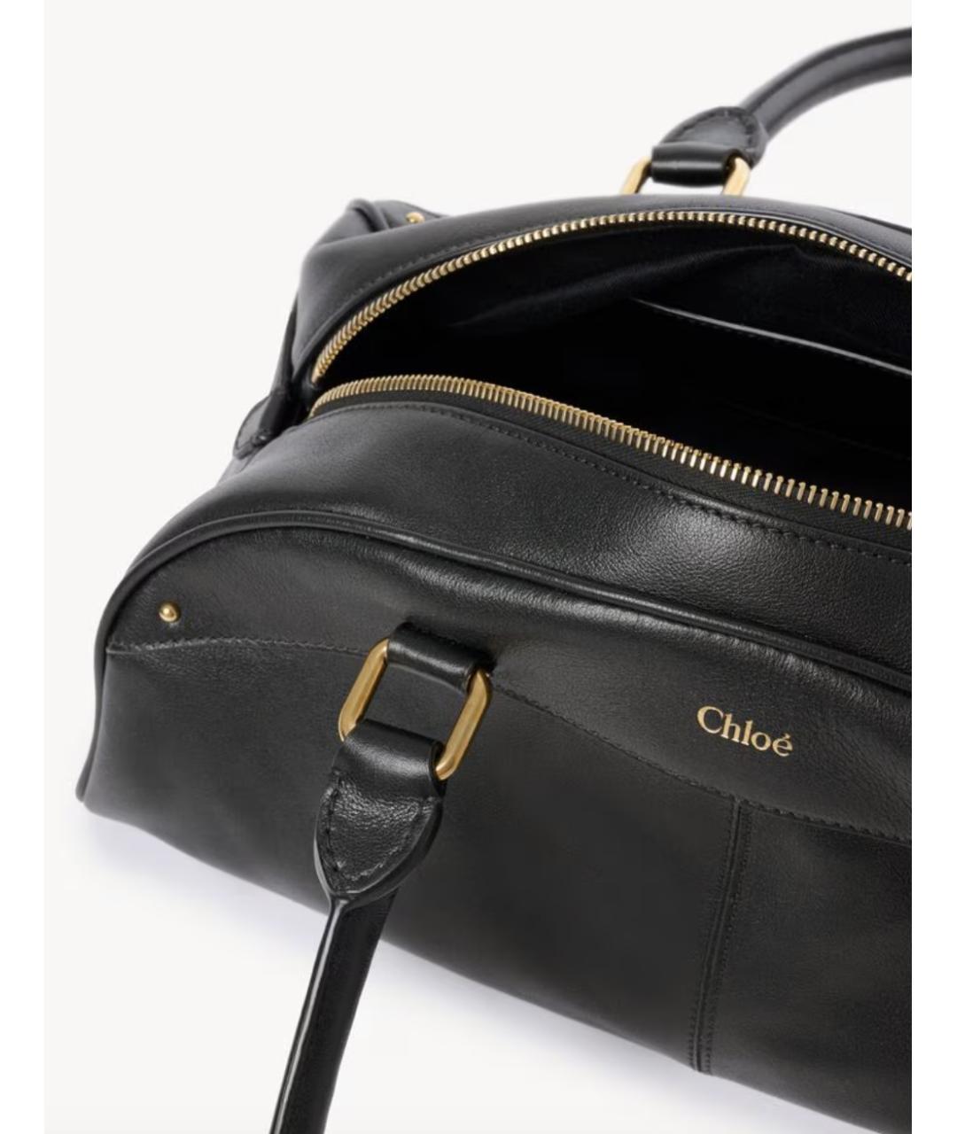 CHLOE Черная кожаная сумка тоут, фото 5