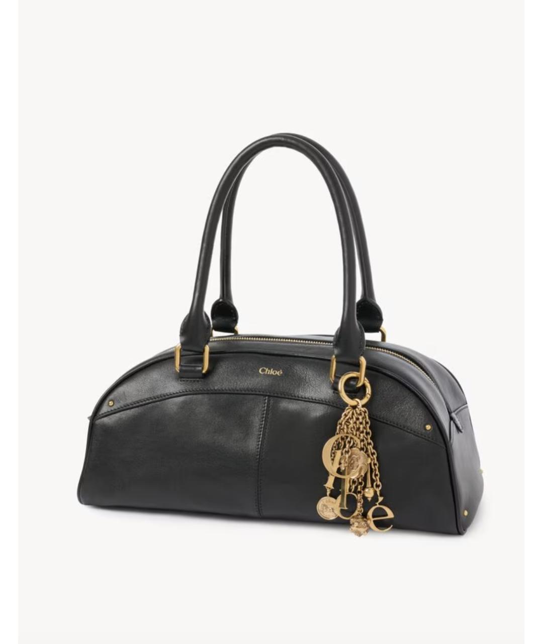 CHLOE Черная кожаная сумка тоут, фото 3