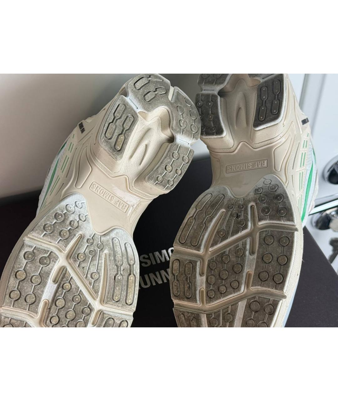 RAF SIMONS Белые кожаные низкие кроссовки / кеды, фото 5