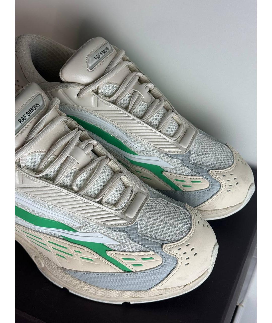 RAF SIMONS Белые кожаные низкие кроссовки / кеды, фото 2