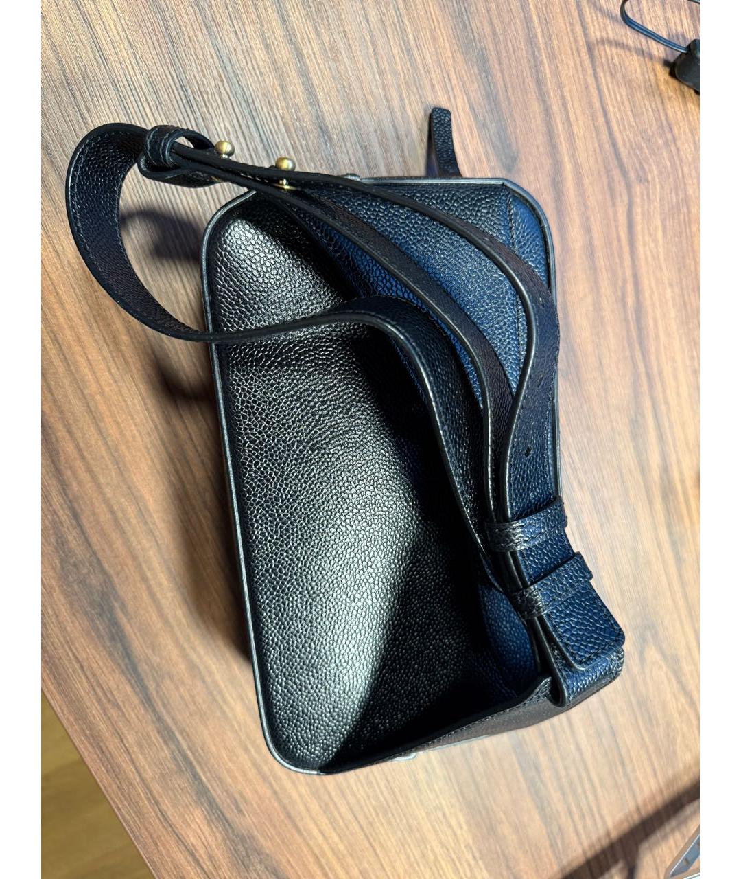 THOM BROWNE Черная кожаная поясная сумка, фото 4