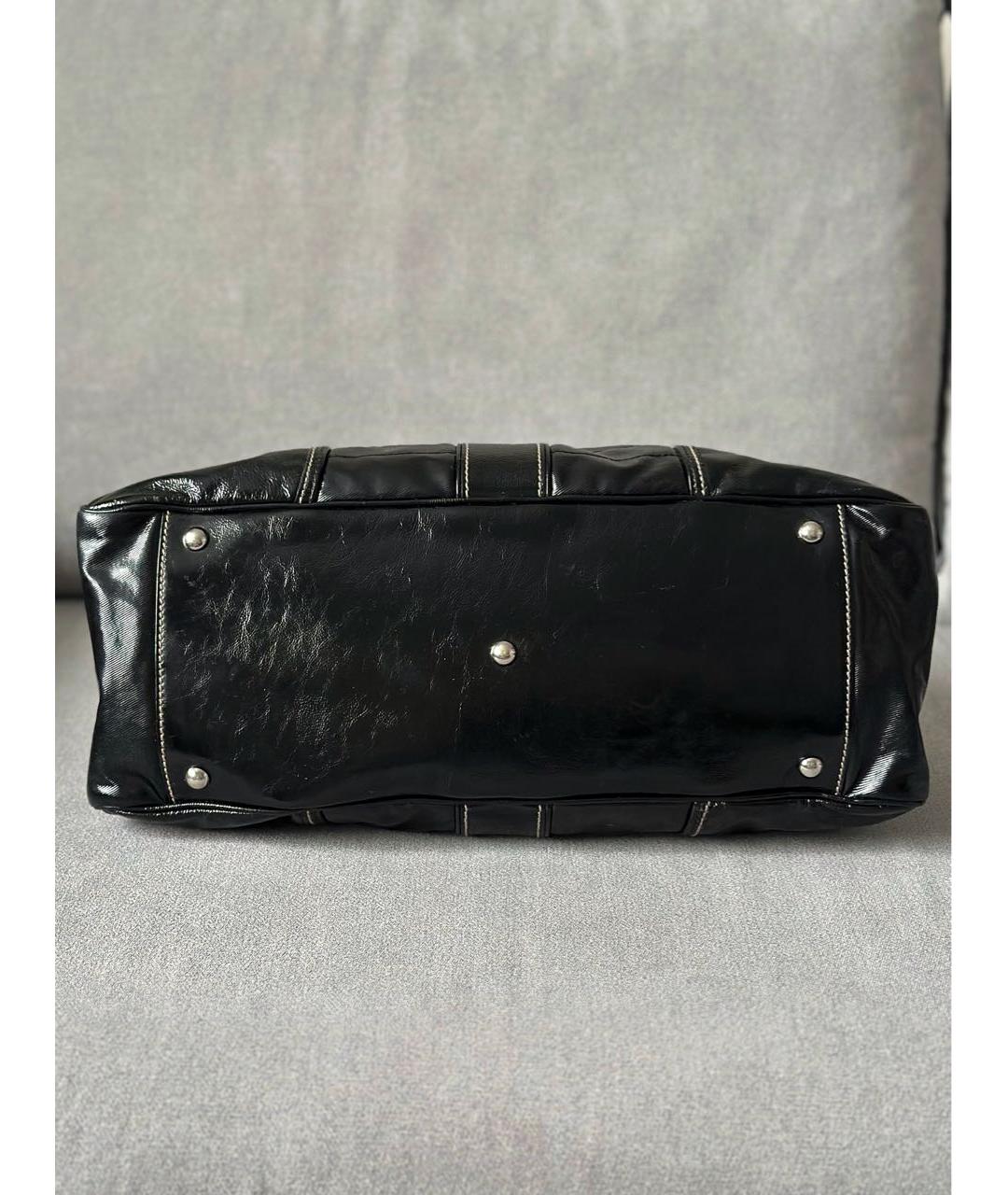 GUCCI Черная сумка с короткими ручками из лакированной кожи, фото 6
