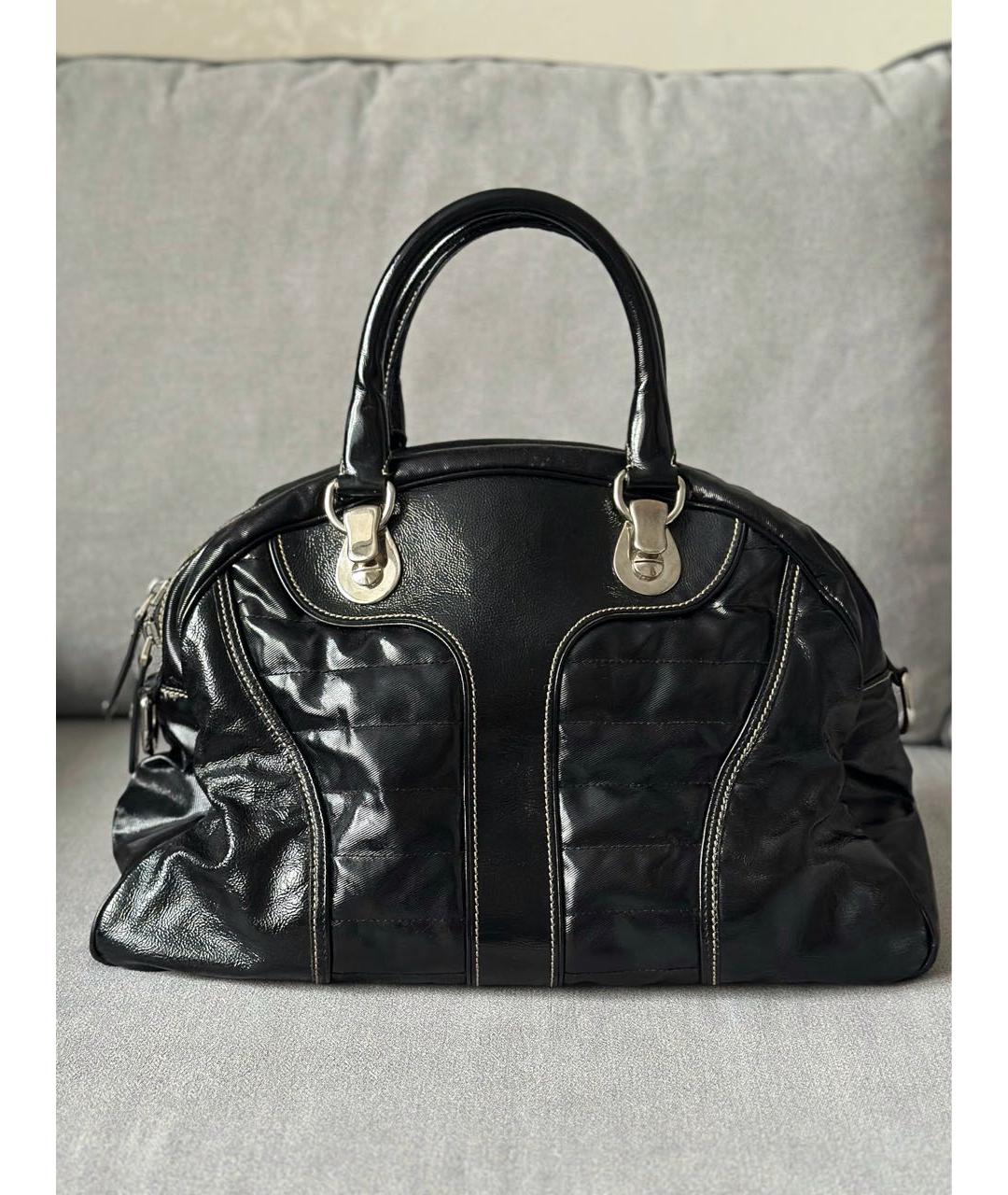 GUCCI Черная сумка с короткими ручками из лакированной кожи, фото 4