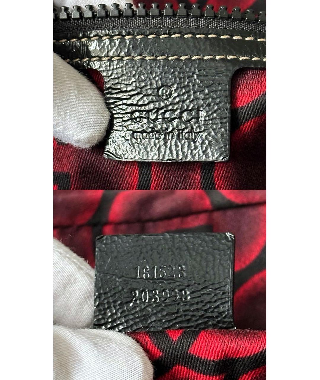 GUCCI Черная сумка с короткими ручками из лакированной кожи, фото 8