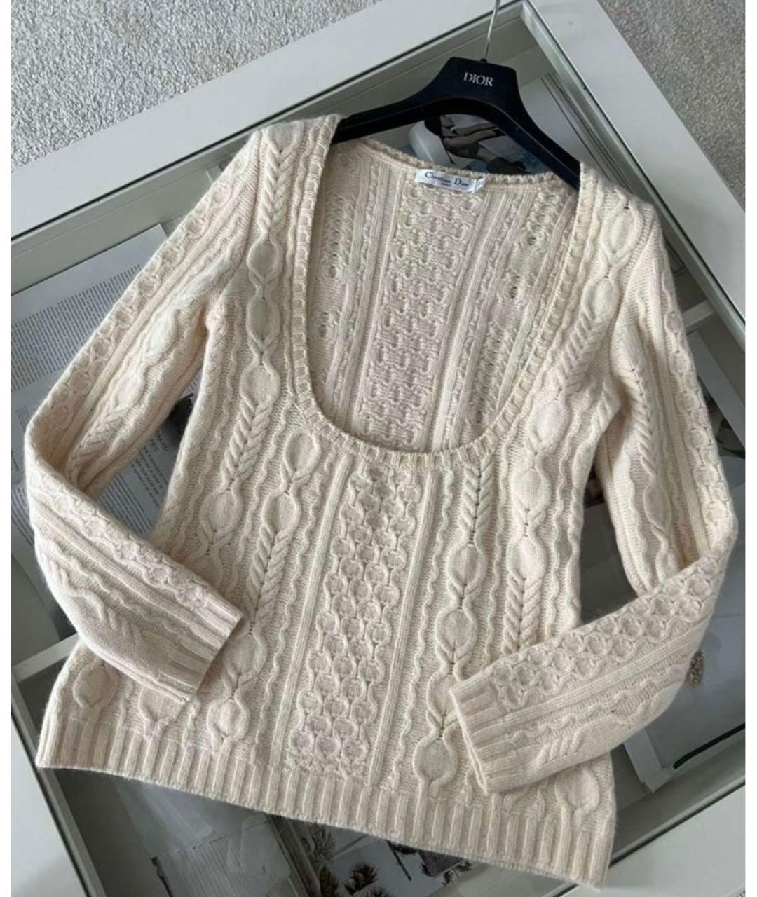 CHRISTIAN DIOR Белый шерстяной джемпер / свитер, фото 6