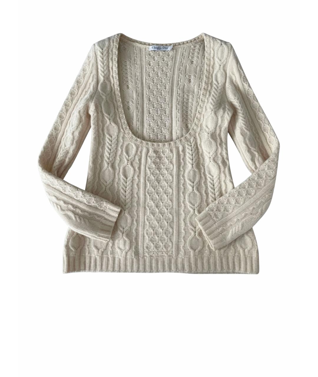 CHRISTIAN DIOR Белый шерстяной джемпер / свитер, фото 1