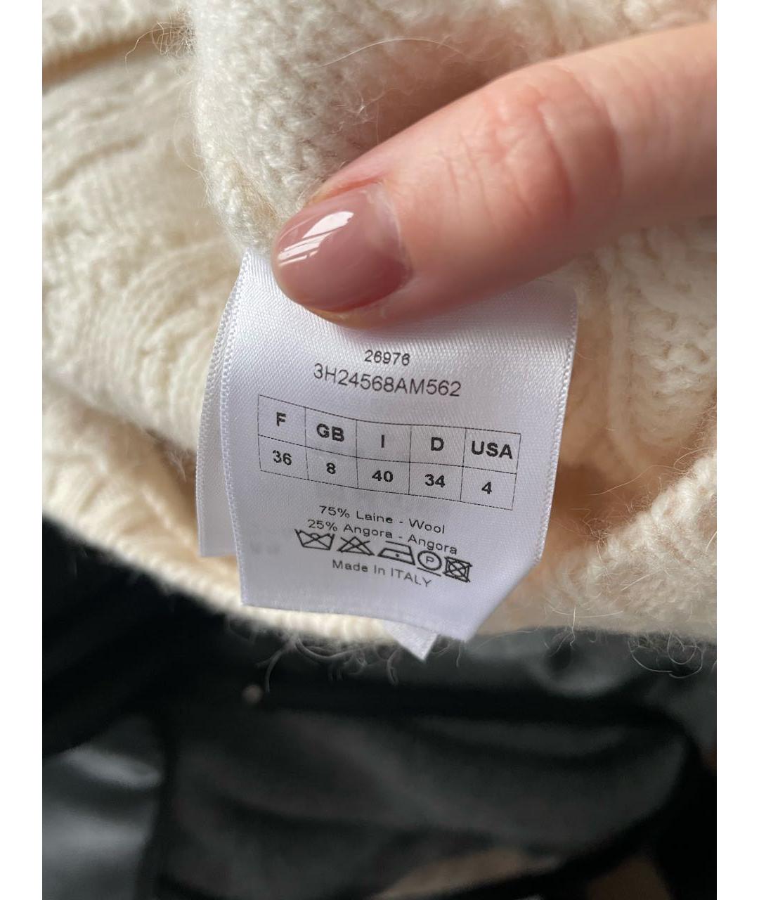 CHRISTIAN DIOR Белый шерстяной джемпер / свитер, фото 5