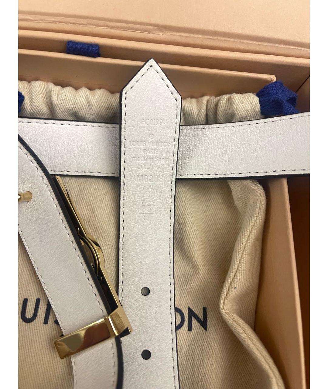 LOUIS VUITTON Коричневый кожаный ремень, фото 3