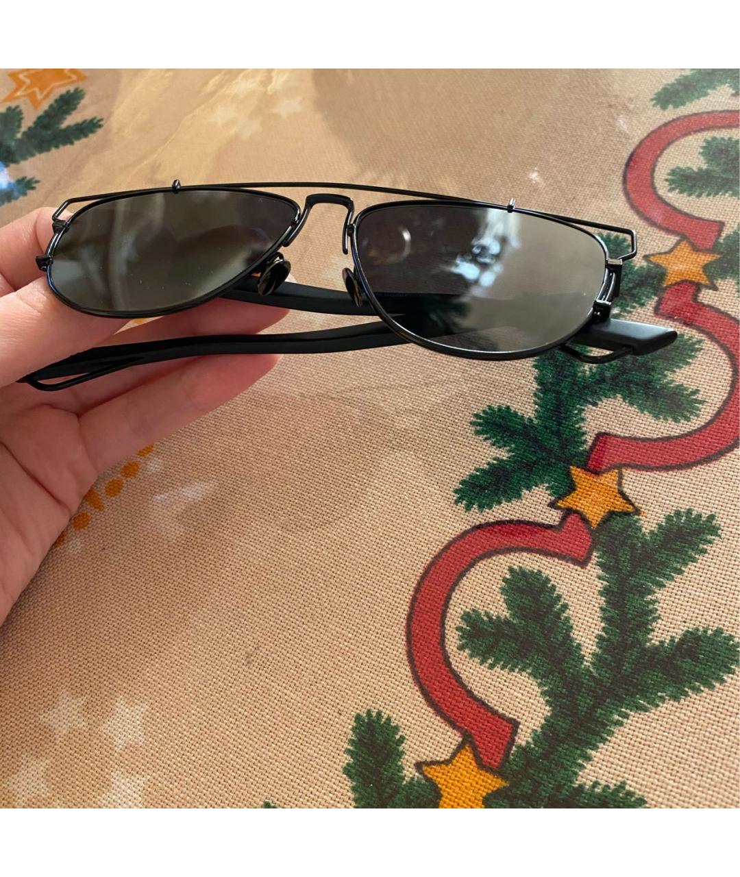 CHRISTIAN DIOR Черные металлические солнцезащитные очки, фото 5