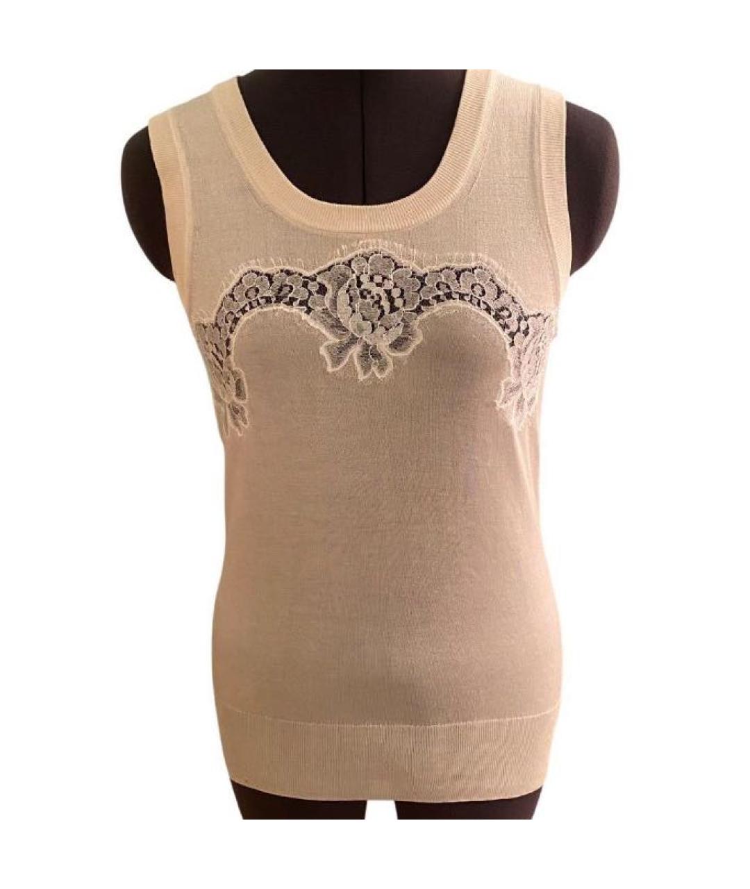 DOLCE&GABBANA Бежевый шелковый кардиган, фото 3