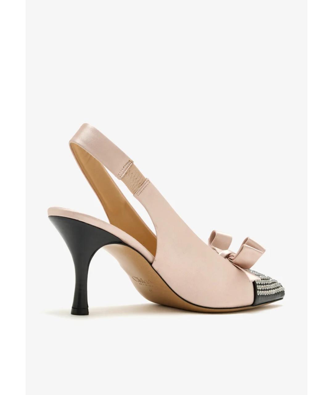 CHLOE Розовые текстильные туфли, фото 3