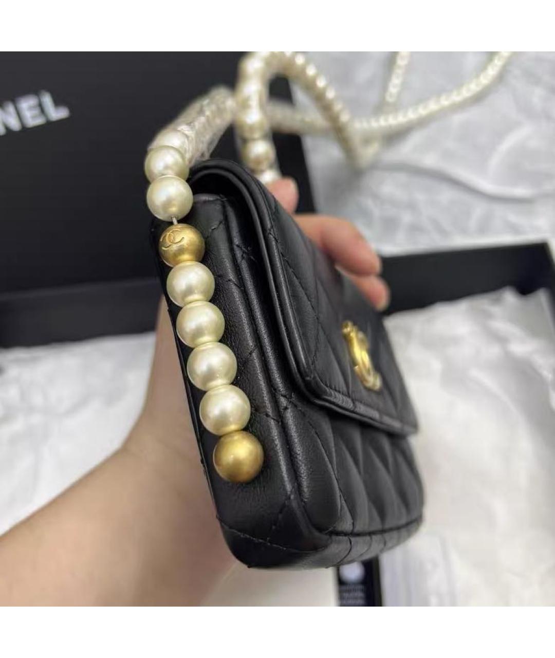CHANEL Черная кожаная сумка через плечо, фото 7