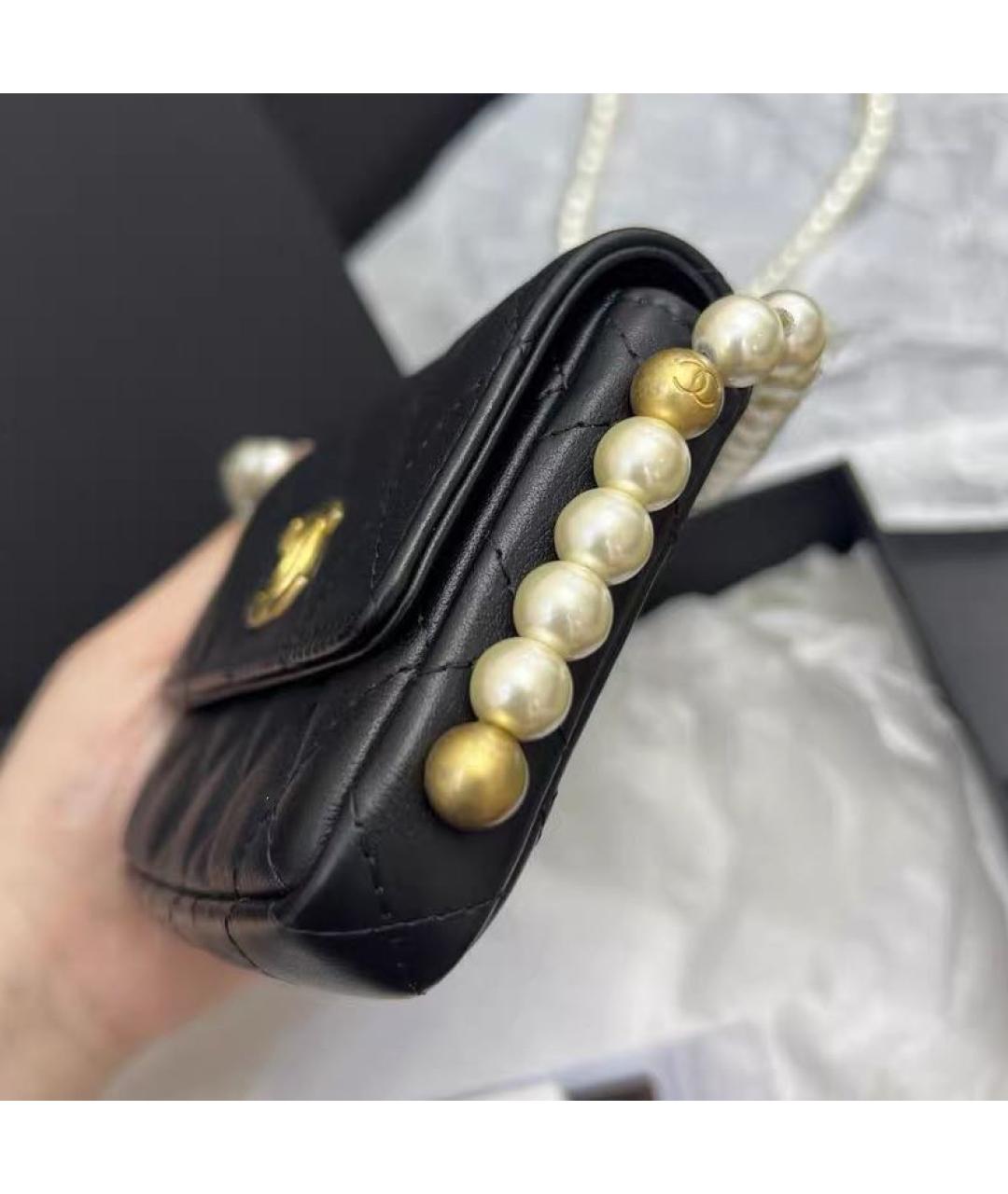 CHANEL Черная кожаная сумка через плечо, фото 4