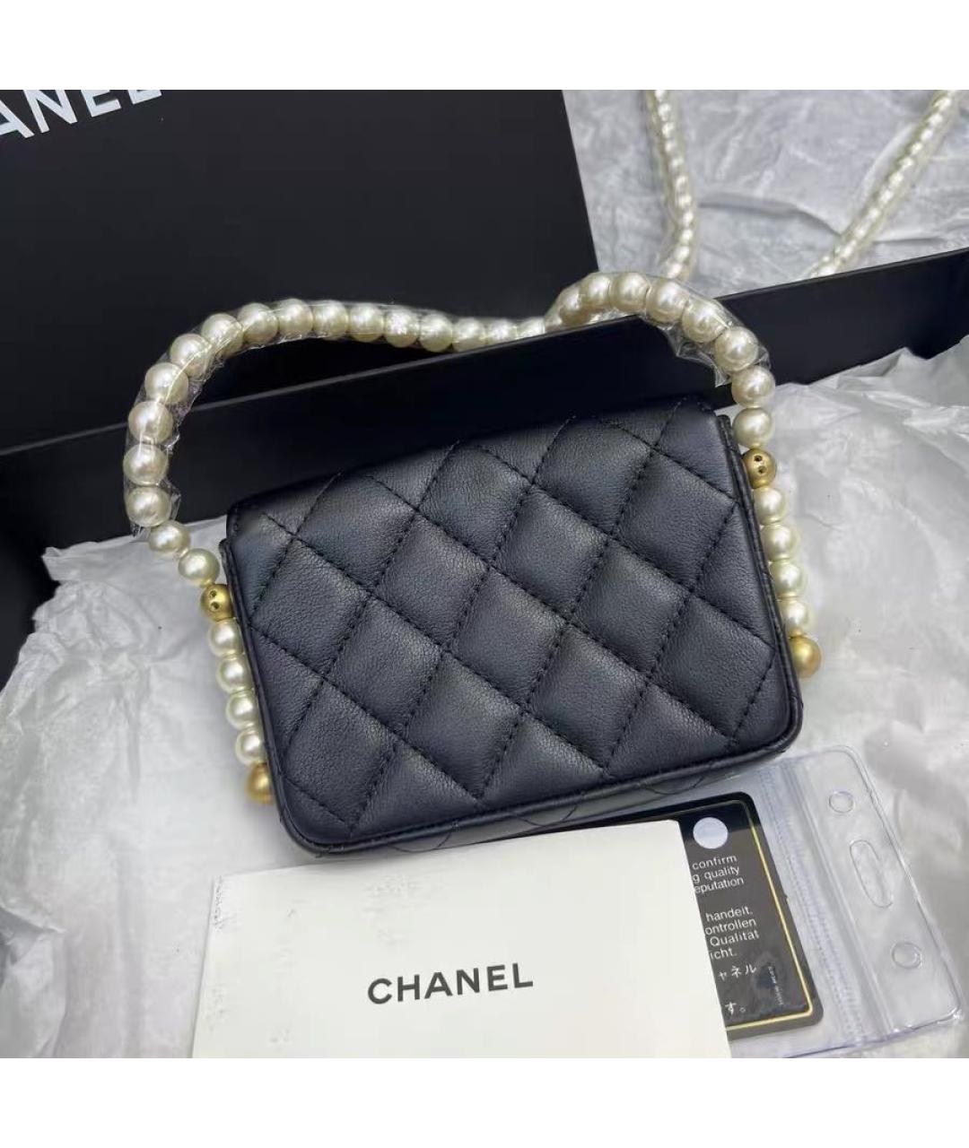 CHANEL Черная кожаная сумка через плечо, фото 2