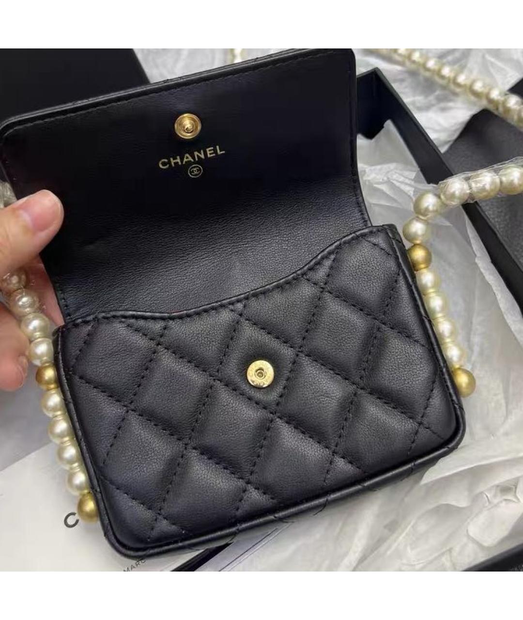 CHANEL Черная кожаная сумка через плечо, фото 6