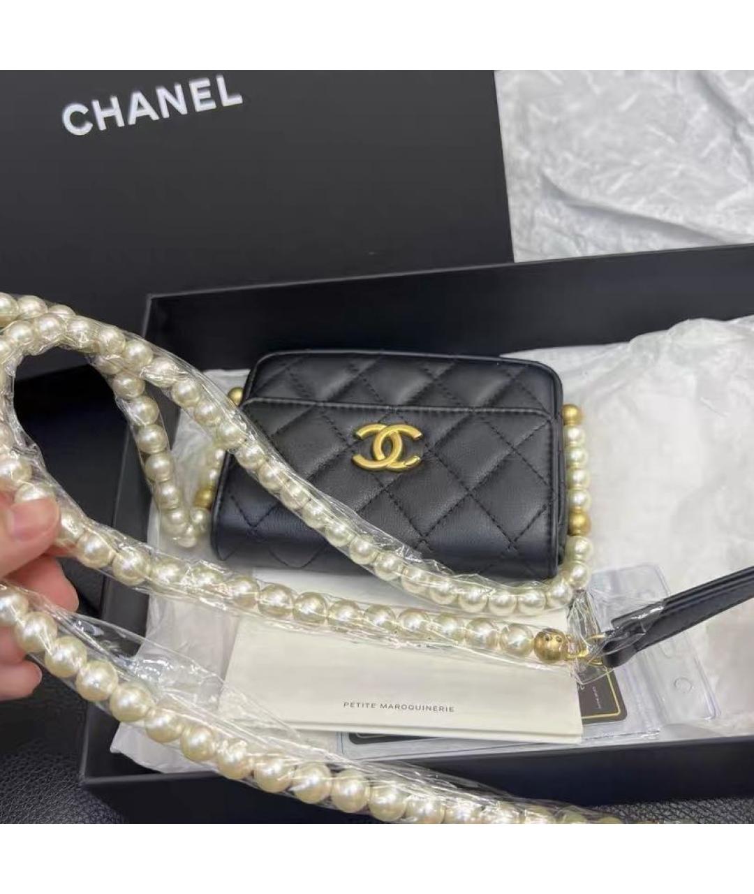 CHANEL Черная кожаная сумка через плечо, фото 5