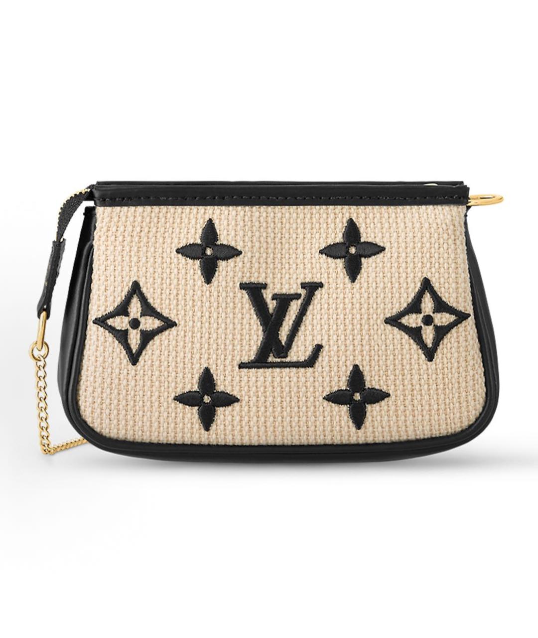 LOUIS VUITTON Бежевая кожаная сумка через плечо, фото 3