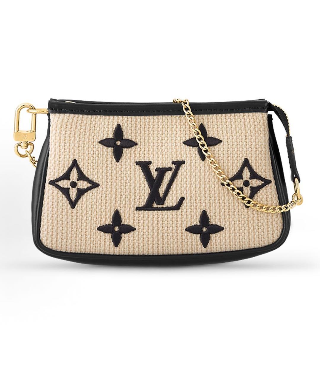 LOUIS VUITTON Бежевая кожаная сумка через плечо, фото 5