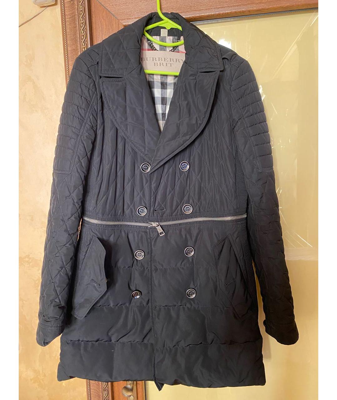 BURBERRY Черное полиэстеровое пальто, фото 5