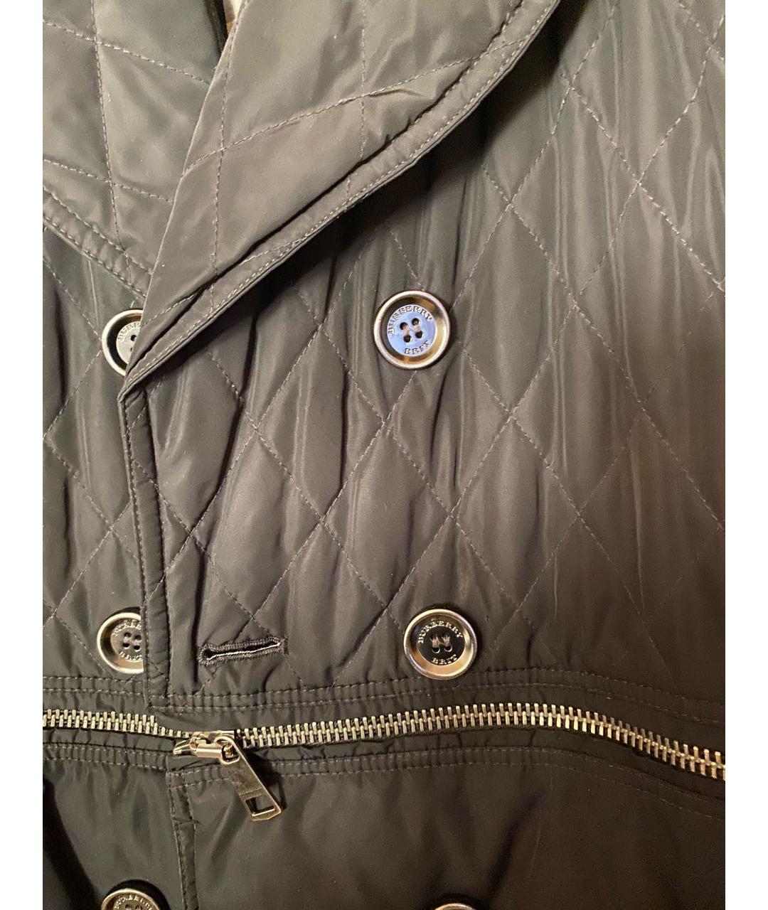 BURBERRY Черное полиэстеровое пальто, фото 4