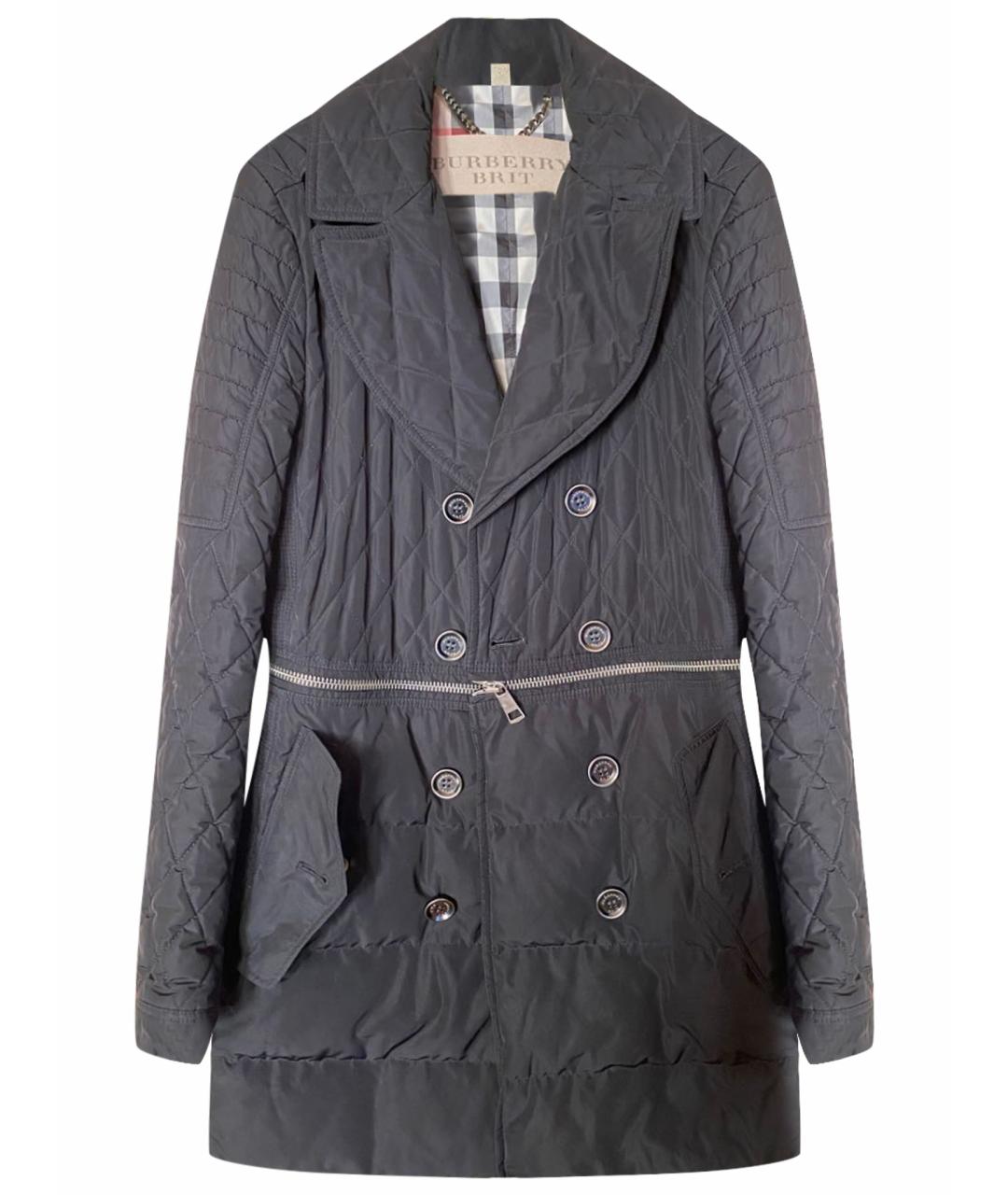 BURBERRY Черное полиэстеровое пальто, фото 1