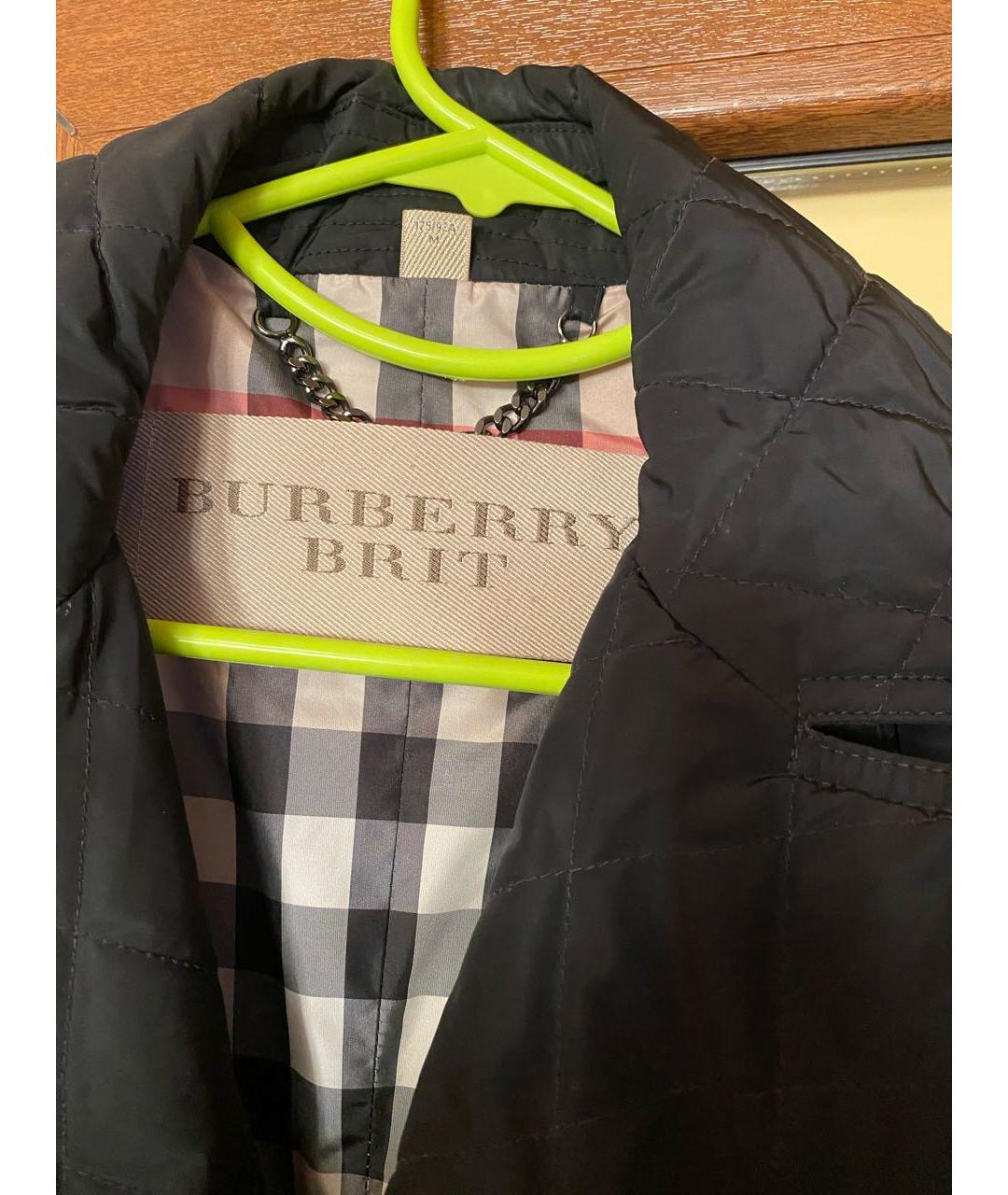 BURBERRY Черное полиэстеровое пальто, фото 3