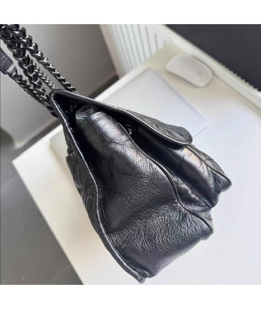 SAINT LAURENT Черная кожаная сумка через плечо, фото 5