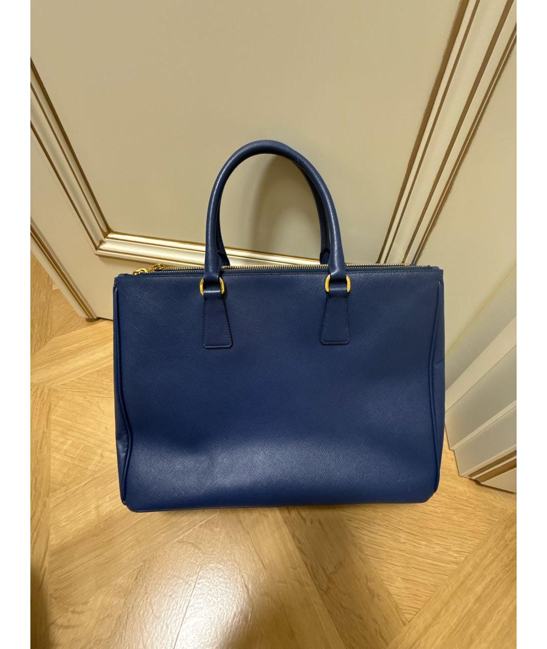 PRADA Синяя кожаная сумка с короткими ручками, фото 3
