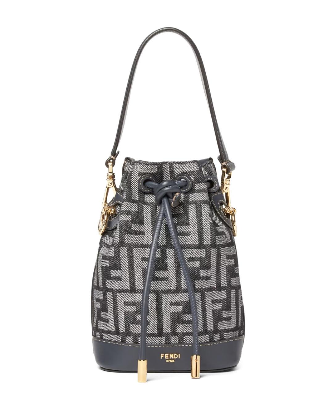 FENDI Серая хлопковая сумка через плечо, фото 1