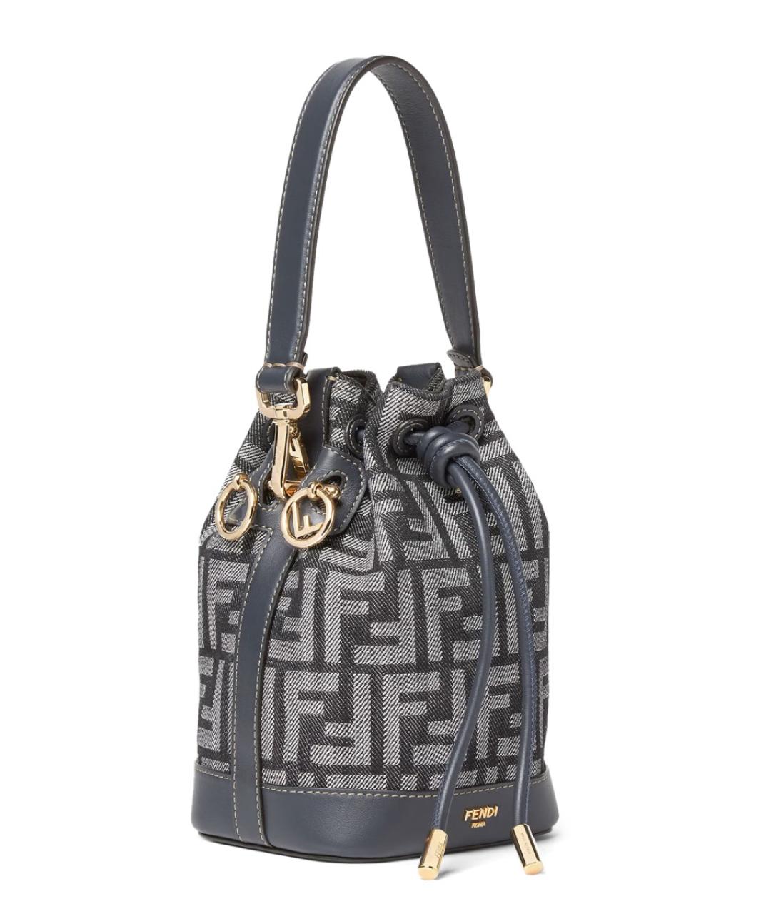 FENDI Серая хлопковая сумка через плечо, фото 2