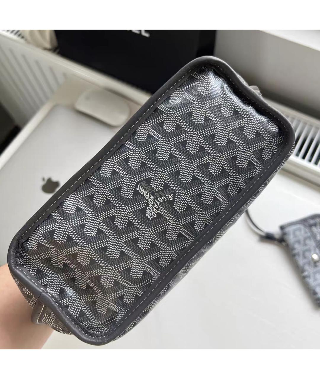 GOYARD Серая кожаная сумка тоут, фото 7