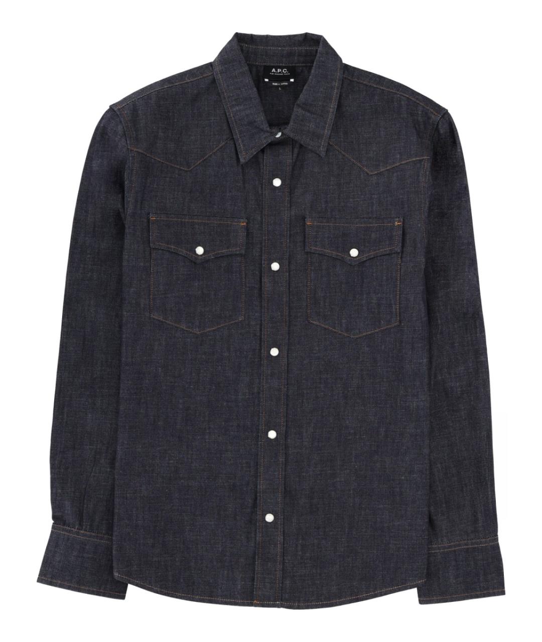 A.P.C. Синяя хлопковая кэжуал рубашка, фото 1