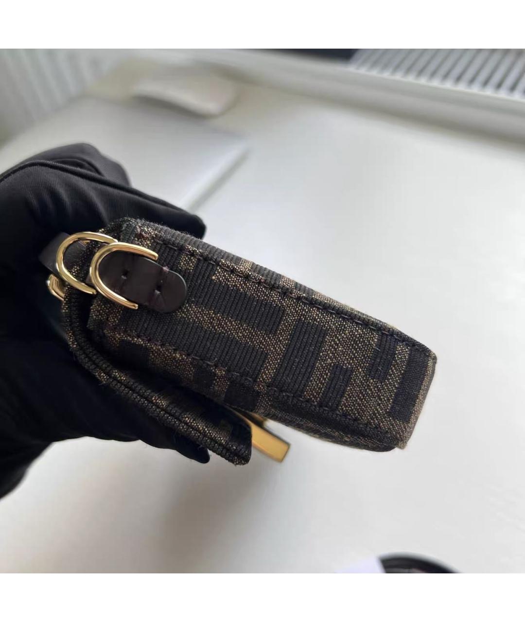 FENDI Коричневая тканевая сумка через плечо, фото 6