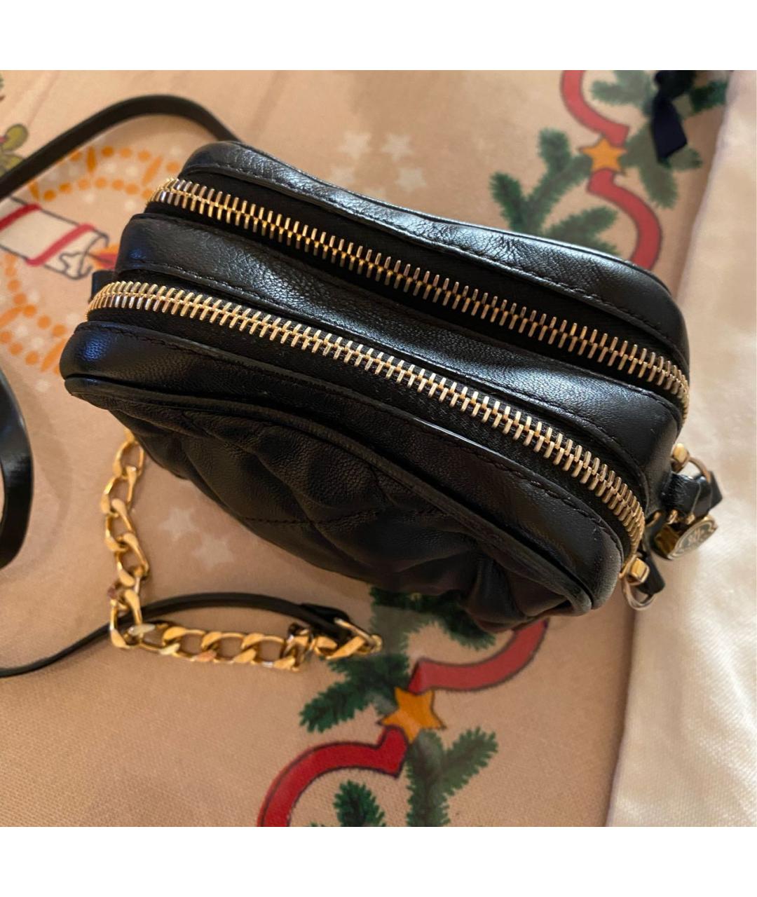 MONCLER Черная кожаная сумка через плечо, фото 4